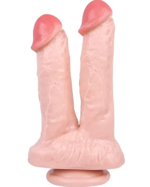 21 cm Gerçekçi Çiftli Dildo - Silikon