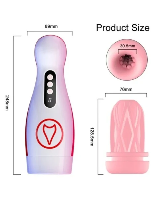 Vakumlu Titreşimli Şarjlı Oral Mastürbatör alternatif görünüm