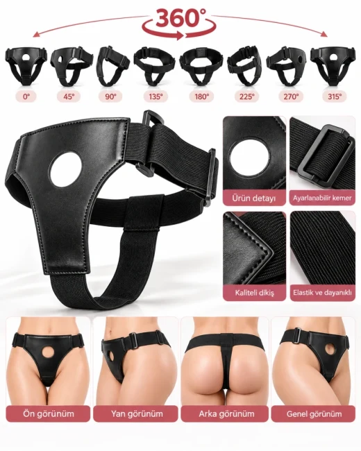 Penis Strapon Belden Bağlama Kemeri - Suni Deri alternatif görünüm