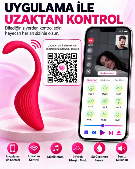 Telefon Kontrollü Flamingo Vibratör Şarjlı ve Suya Dayanıklı - Ürün görseli 3
