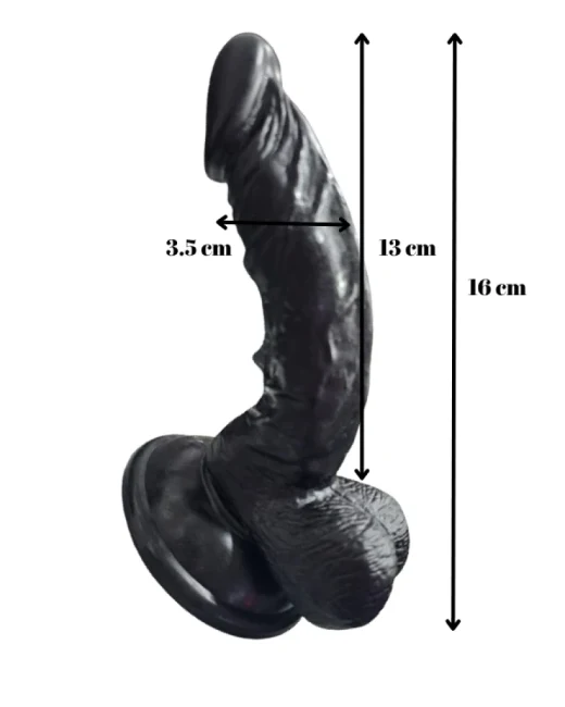 Gerçekçi Testisli Dildo 16 cm alternatif görünüm