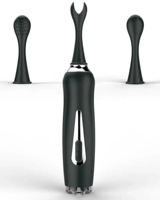 Üç Başlıklı Değiştirilebilir Vibratör Siyah – Şarjlı alternatif görünüm