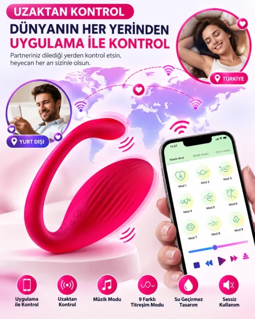 Telefon Kontrollü Flamingo Vibratör Şarjlı ve Suya Dayanıklı alternatif görünüm