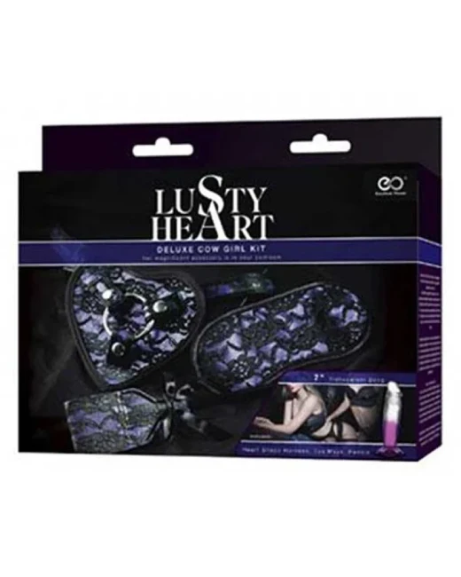 Lusty Heart Jel Dildo ve Belden Bağlamalı Kemerli Fantezi Seti 18 cm uzunluğunda, kullanılabilir alternatif görünüm
