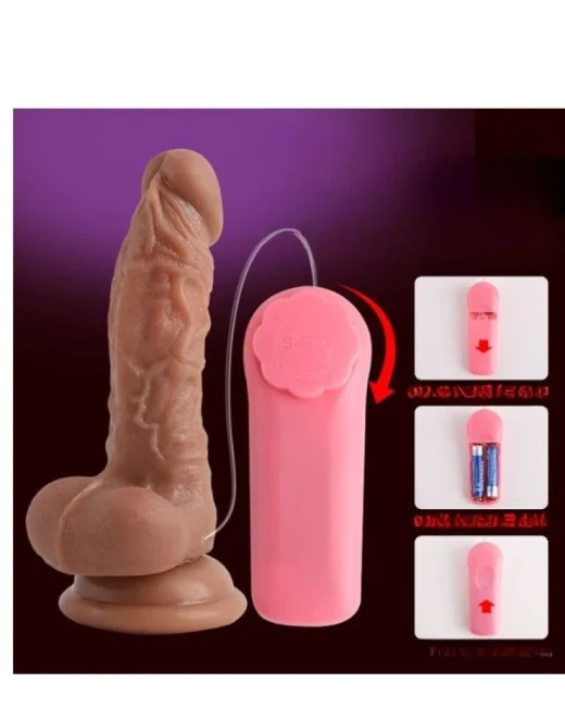 13,4 cm Kablolu Kumandalı Dildo Vibratör alternatif görünüm
