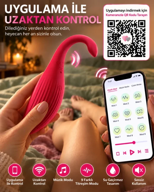Telefon Kontrollü Flamingo Vibratör Şarjlı ve Suya Dayanıklı - Ürün görseli 8