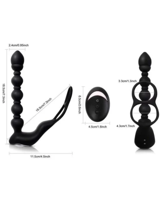Penis Halkalı Anal Prostat Vibratör - Şarjlı, Kumandalı