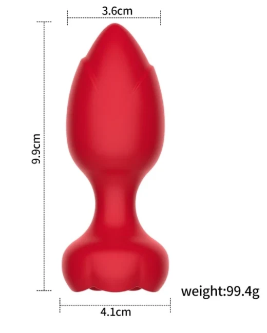 Telefon Kontrollü Full Covered Rubber Rose Anal Tıkaç - Silikon alternatif görünüm