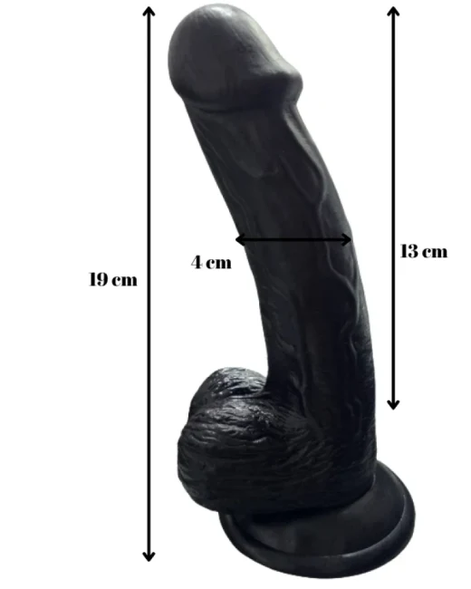 Gerçekçi Testisli Dildo 19 cm alternatif görünüm