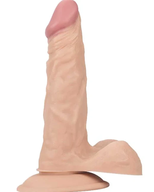 Gerçekçi Testisli Penis Formlu Dildo 19 cm - Damarlı, Vantuzlu