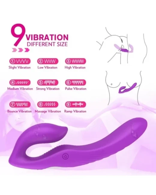 Çift Titreşim Motorlu Strapless Giyilebilir Çift Taraflı Vibratör - Ürün görseli 4