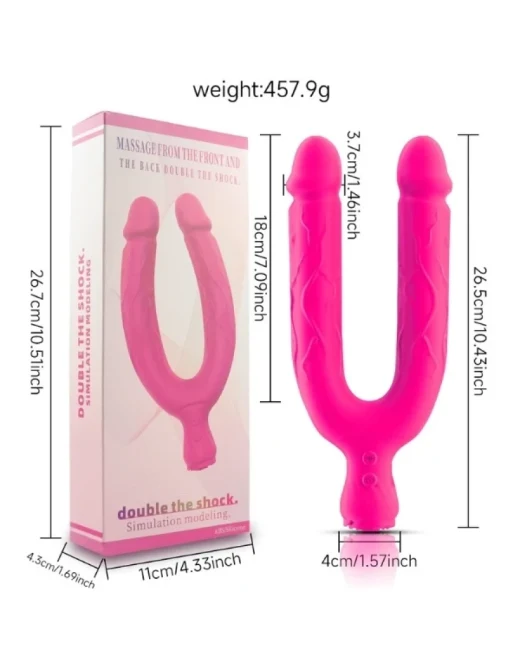 Titreşimli Double Modern Vibratör - Silikon, Şarjlı alternatif görünüm