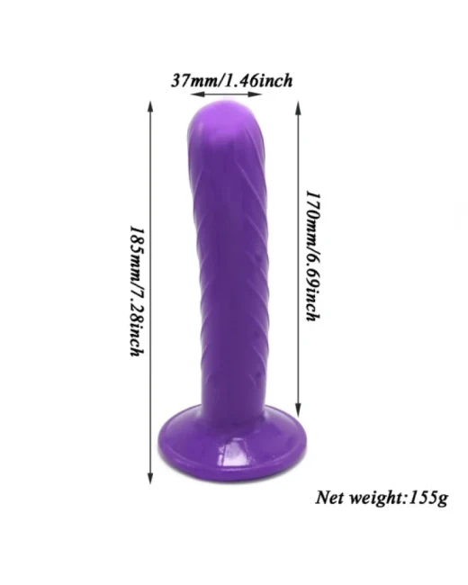 Mor Double Dong Belden Bağlamalı Çift Taraflı Bisex Dildo – Deri alternatif görünüm