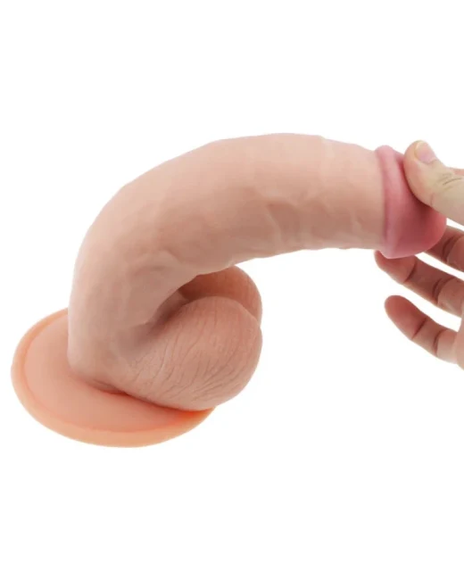 Ultra Yumuşak TPE Vantuzlu Gerçekçi Dildo 20 cm alternatif görünüm