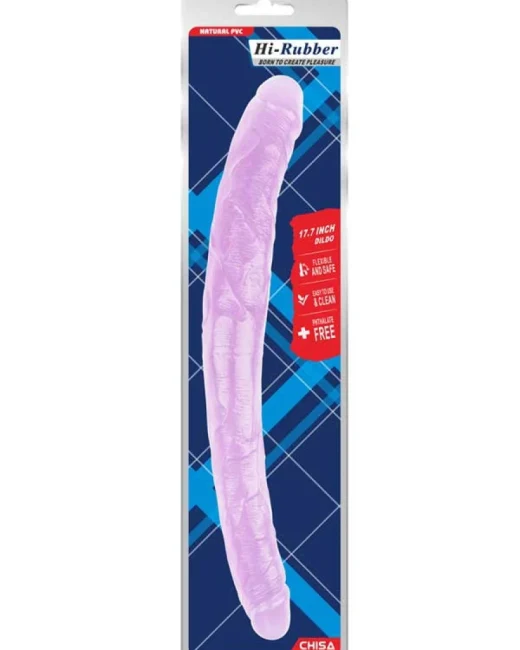 Şeffaf Jel Çift Taraflı Dildo - 45 cm alternatif görünüm