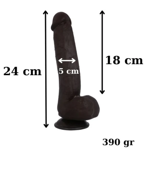 Ultra Gerçekçi 24 cm Kıkırdaklı Dildo - Damarlı - Tasarım 02 alternatif görünüm