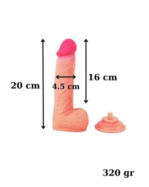 Ultra Gerçekçi 20 cm Kıkırdaklı Dildo - Damarlı alternatif görünüm