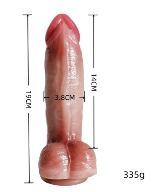 Gerçekçi Tasarımlı Vakum Tabanlı Silikon Masaj Cihazı 19 cm alternatif görünüm