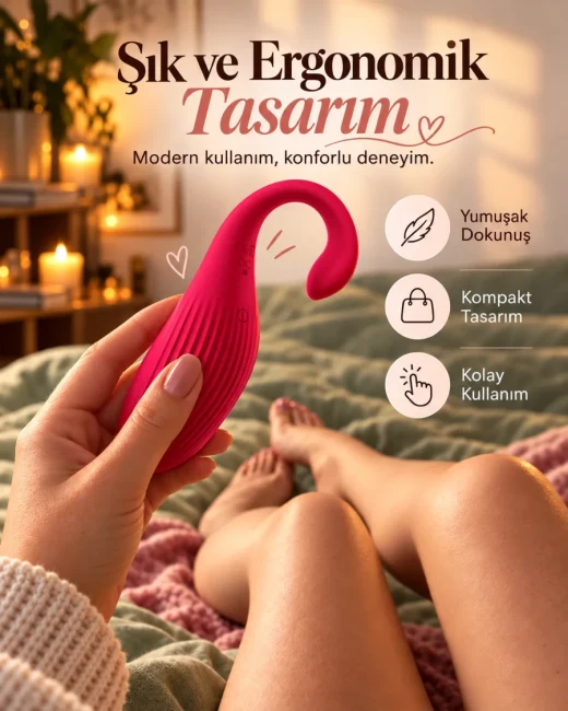 Telefon Kontrollü Flamingo Vibratör Şarjlı ve Suya Dayanıklı